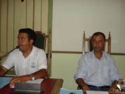 O Presidente da Câmara Vereador Gilberto Marcolino e o vereador Omar Macota