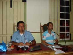 Presidente da Câmara Vereador Gilberto Marcolino e o Secretário Vereador Omar Macota
